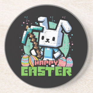 Posavasos Conejo de Pascua Pixel Game Feliz