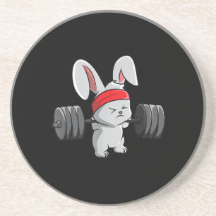 Posavasos Conejo Gimnasio Bunny Ness Halterofilia Gracioso A