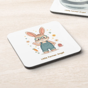 Posavasos Conejo Granjero Pastel Adorable - Decorativo