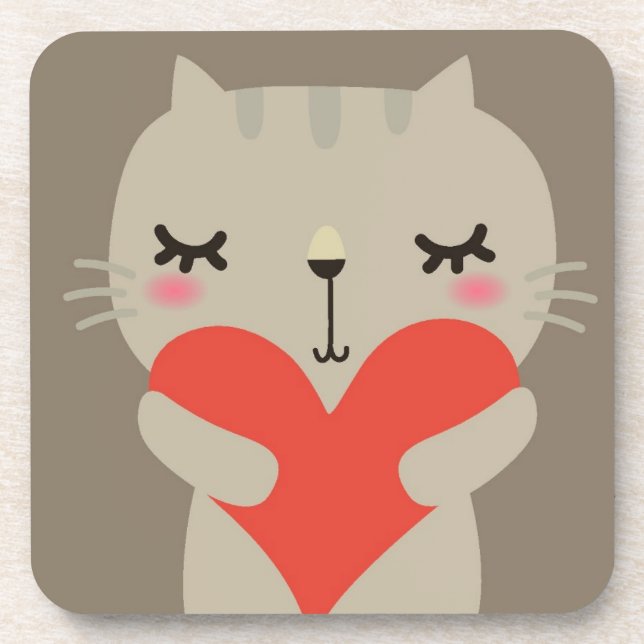 Posavasos Conejo lindo con amor (Frente)