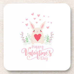 Posavasos Conejo lindo Feliz Día de San Valentín   Montaña