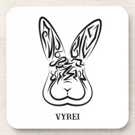 Posavasos Conejo tribal blanco y negro