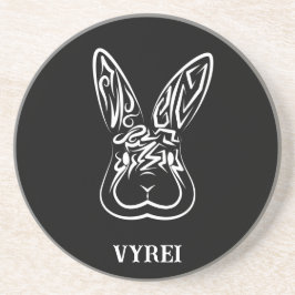 Posavasos Conejo tribal blanco y negro