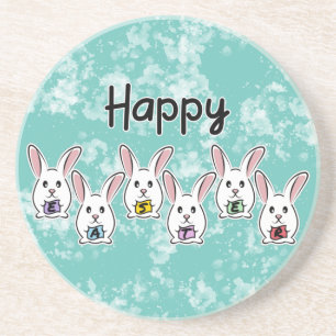 Posavasos Conejos de Pascua con Forma de Huevo