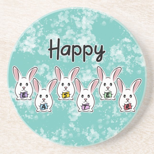 Posavasos Conejos de Pascua con Forma de Huevo (Frente)