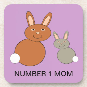 Posavasos Conejos del Día de las Madres Número personalizado