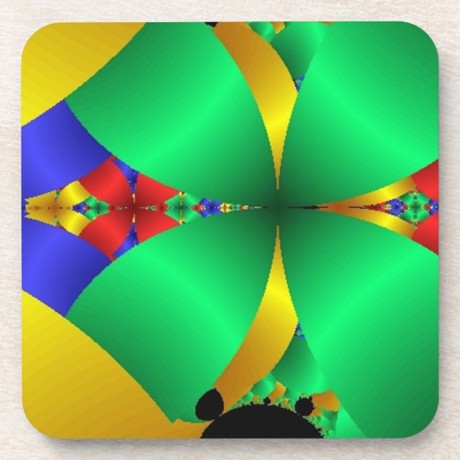 Posavasos Cones verdes plegados con oro (Frente)