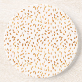 Posavasos Confeti de Hoja de Oro sobre Fondo Rosa