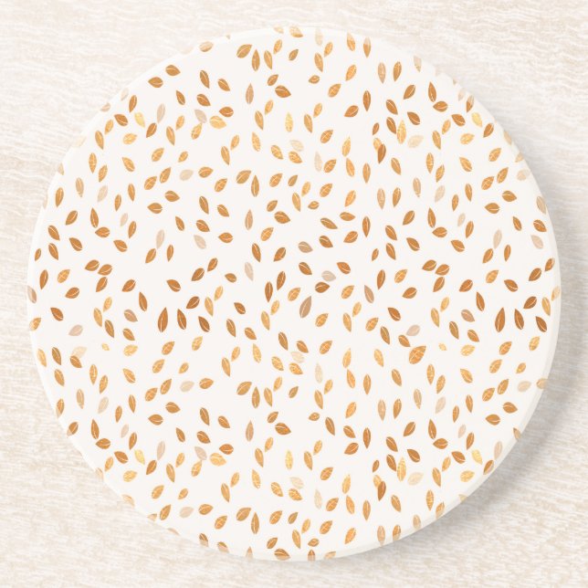 Posavasos Confeti de Hoja de Oro sobre Fondo Rosa (Frente)