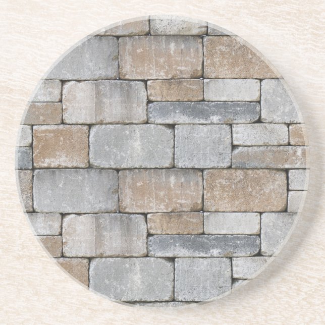 Posavasos conjunto antiguo de escayola de pared de ladrillo (Frente)