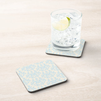 Posavasos Conjunto botánico azul y crema Damask de 6 galvano