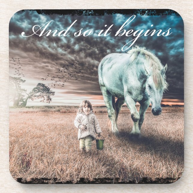 Posavasos Conjunto de 6 apisonadores con caballo (Frente)