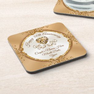 Posavasos Conjunto de 6 Casas de Aniversario Personalizadas