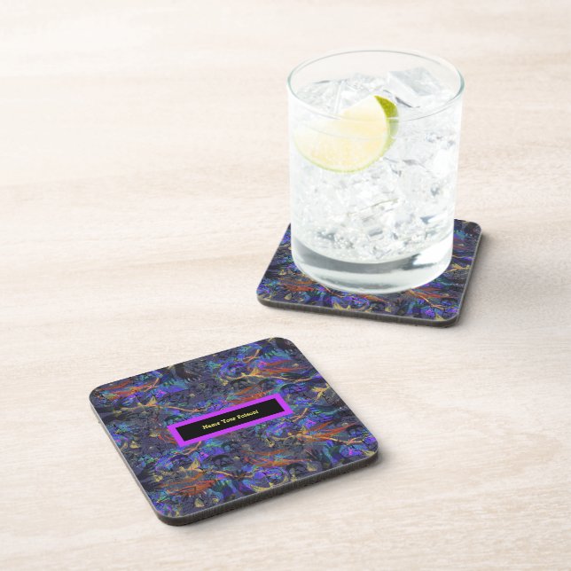 Posavasos Conjunto de 6 Nombre su veneno (Lado Derecho)