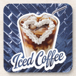 Posavasos Conjunto de aletas de café helado azul