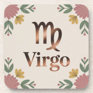 Posavasos Conjunto de aletas de crema de glifo Virgo
