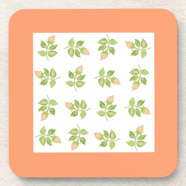 Posavasos Conjunto de antiguos gallos rosados con respaldo d (Frente)