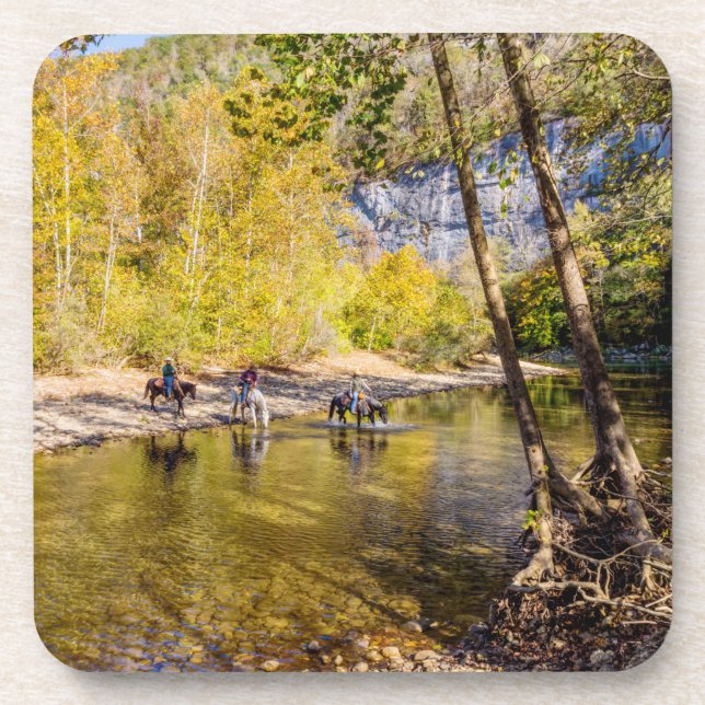 Posavasos Conjunto de coaster Cruzando el río Buffalo (Frente)