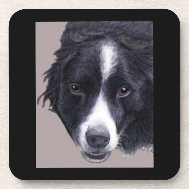 Posavasos conjunto de copos de corcho - collie de borde 1 (Frente)