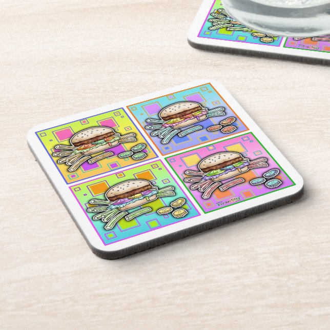 Posavasos CONJUNTO DE COSTERA DE CORK DE HAMBURGER DE Arte P (Lado Izquierdo)