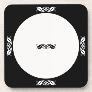 Posavasos Conjunto de escayas - Hojas holly en blanco y negr