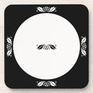 Posavasos Conjunto de escayas - Hojas holly en blanco y negr