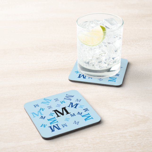 Posavasos Conjunto de escayas - Letras azules de batido (Lado Derecho)