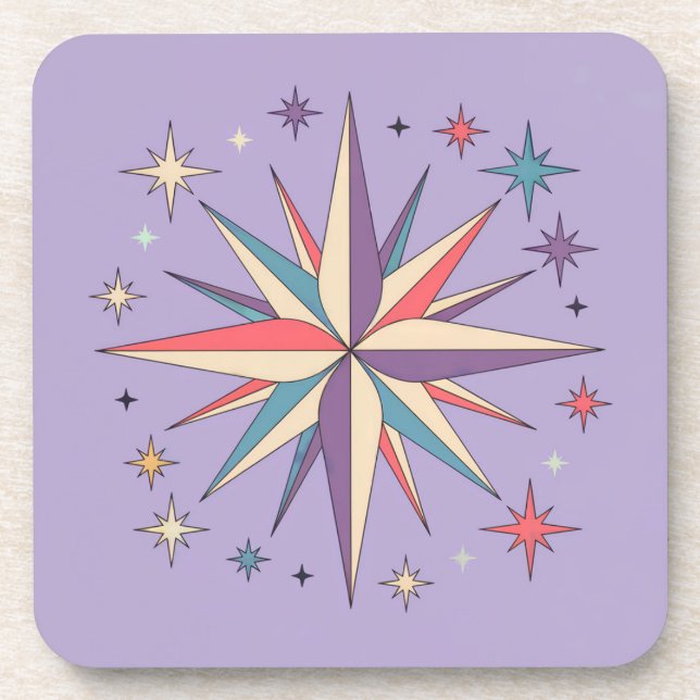 Posavasos Conjunto de escayola de lavanda moderna de mediado (Frente)