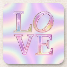 Posavasos Conjunto de escayola de lavanda rosada de amor irl