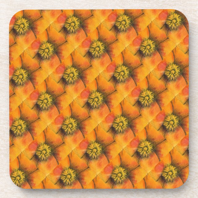 Posavasos Conjunto de escayola floral #1 con trama de mosaic (Frente)