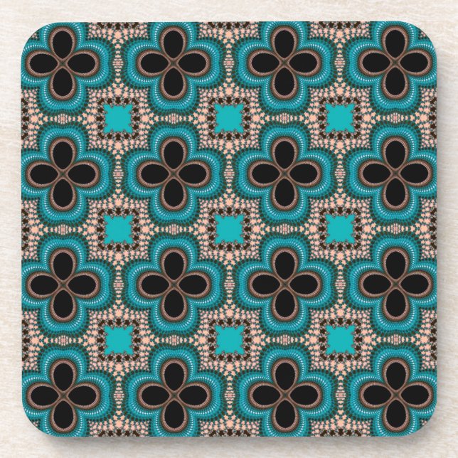 Posavasos Conjunto de escayola floral geométrica marroquí (Frente)