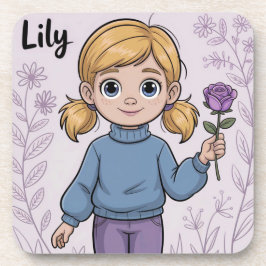 Posavasos Conjunto de escayola plástica Rosa de lavanda de C