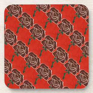 Posavasos Conjunto de escoria floral "Rosa del corazón 7 del