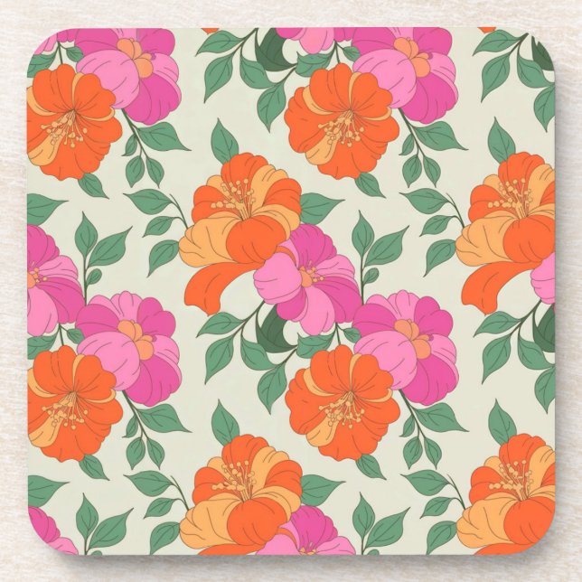 Posavasos Conjunto de escoria verde Naranja rosa (Frente)