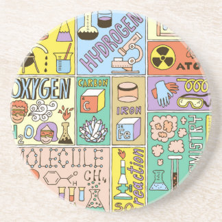 Posavasos Conjunto de Ilustraciones Vintage de Ciencia Quími