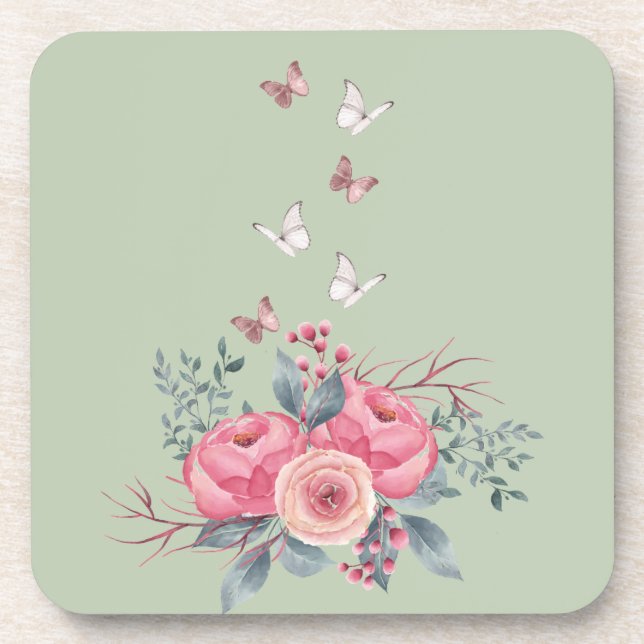 Posavasos Conjunto de la escoria cuadrada del plástico duro  (Frente)