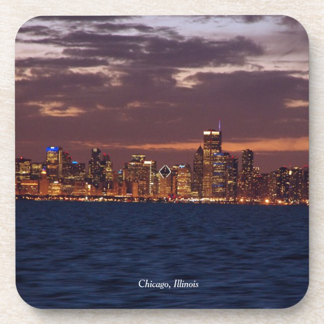 Posavasos Conjunto de líneas aéreas de Chicago de 6 ruedas d (Frente)