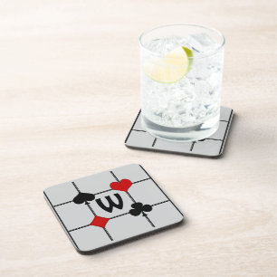 Posavasos Conjuntos de cartas de juego Art Deco v2 monograma