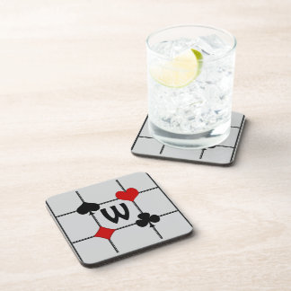 Posavasos Conjuntos de cartas de juego Art Deco v2 monograma