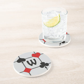 Posavasos Conjuntos de cartas de juego Art Deco v2 monograma