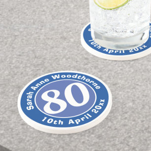 Posavasos Conmemoración de cumpleaños con nombre, edad y f