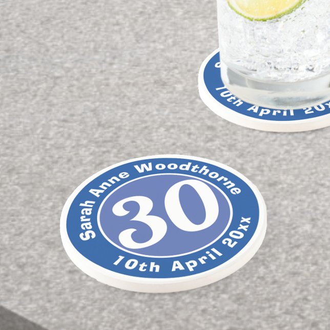 Posavasos Conmemoración de cumpleaños con nombre, edad y fec (Subido por el creador)
