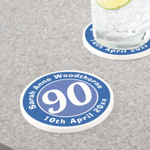 Posavasos Conmemoración de cumpleaños con nombre, edad y fec