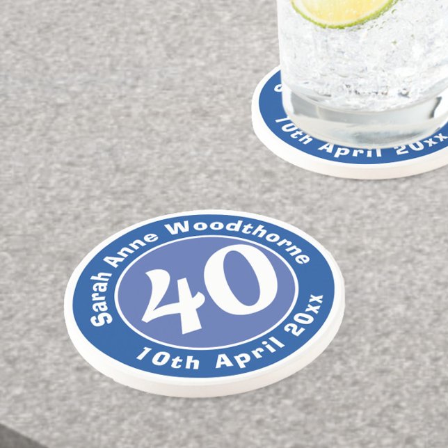 Posavasos Conmemoración de cumpleaños con nombre, edad y fec (Subido por el creador)