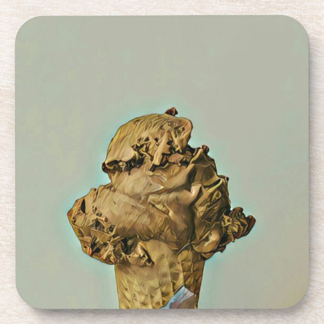 Posavasos Cono de helado de chocolate (Frente)