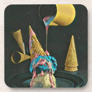 Posavasos Cono de helado de fresa