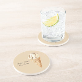 Posavasos Cono de helado de grano de café