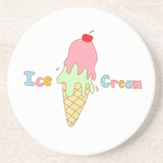 Posavasos Cono de helado de la menta de la fresa