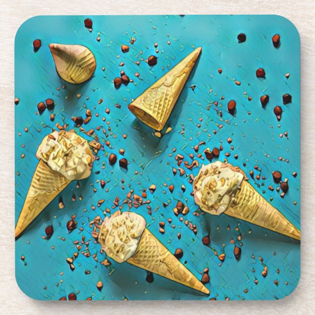 Posavasos Conos de gofre de helado (Frente)