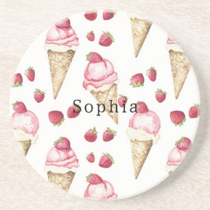 Posavasos Conos de helado de fresa
